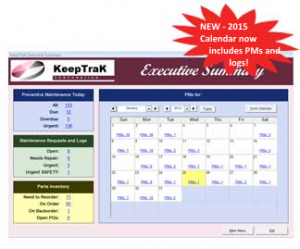 Calendar view CMMS Facility and Equipment Maintenance software of tracking auditing and compliance and Parts Inventory